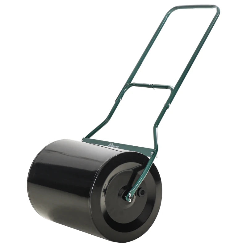 Steel Garden Lawn Roller with Fillable Cylinder and Handle Durable 50cm Diameter Lawn Flattening Drum