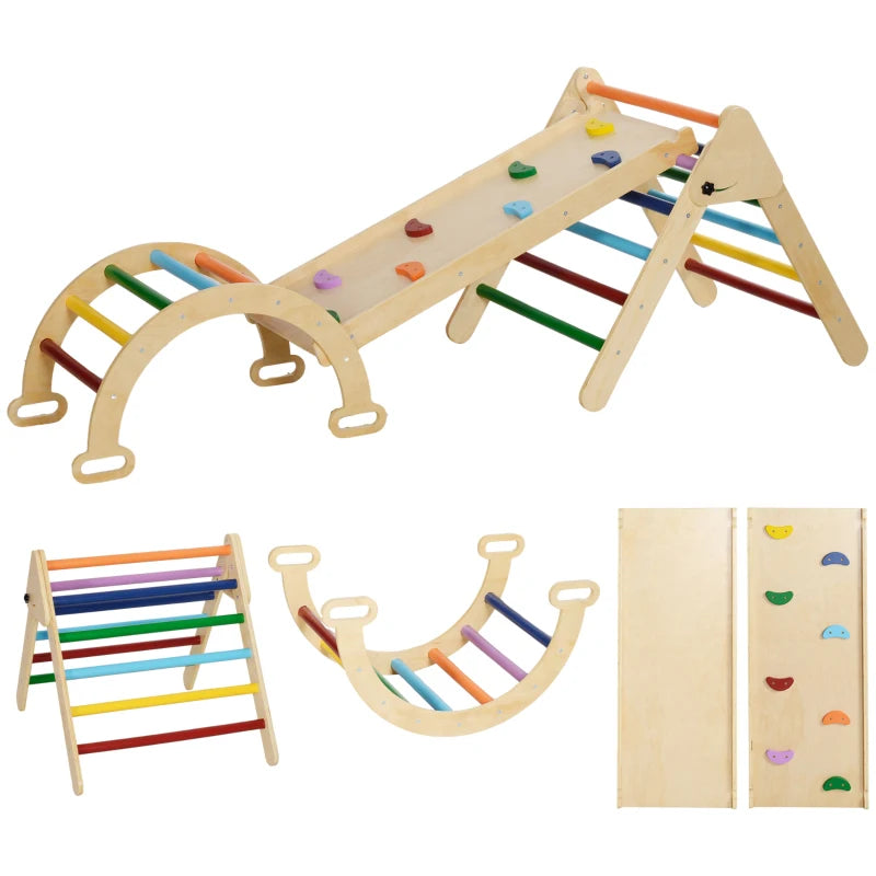 Multicoloured Toddler Climbing Frame with Ramp & Arch, 5-in-1 for Ages 18-48 Months