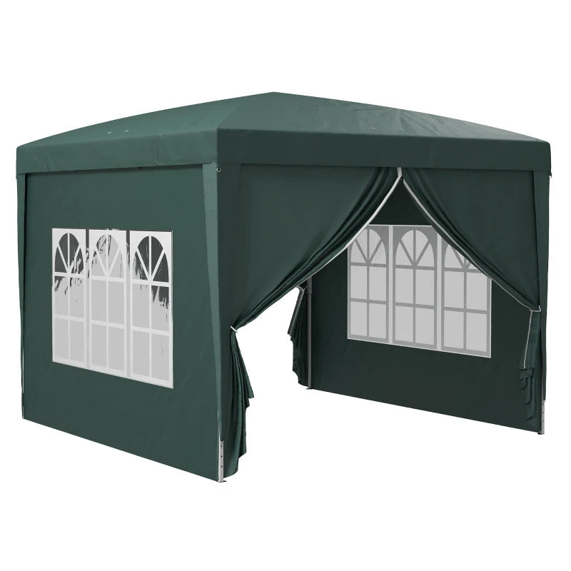 Wedding Party Canopy Tent with Windows and Carry Bag – Durable Pop Up Gazebo, 3 x 3m