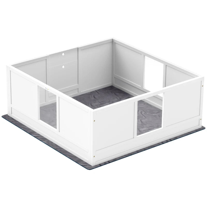 Large Dog Whelping Box with Non-slip Pads & Whelping Mat