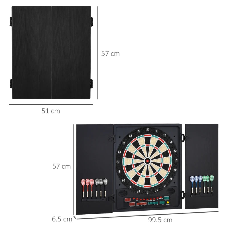 Electronic Dartboard Machine – 27 Games, 202 Variations, Storage Cabinet
