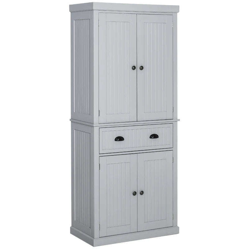 Multi-Storage Kitchen Cabinet – Grey Freestanding Cabinet with Shelves