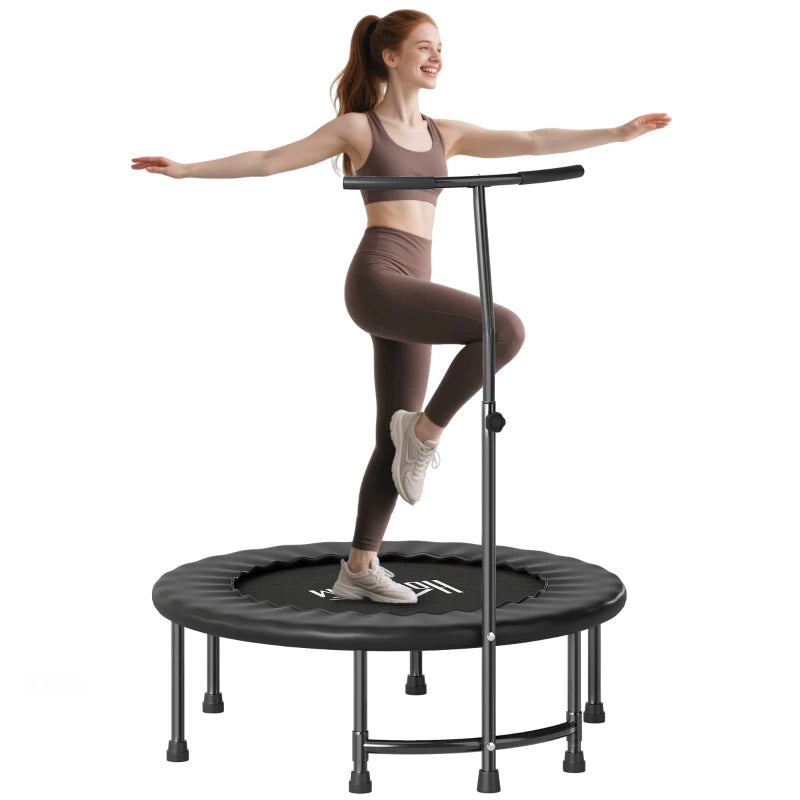 Indoor Fitness Trampoline – 40" Mini Jumper with Handle, Black