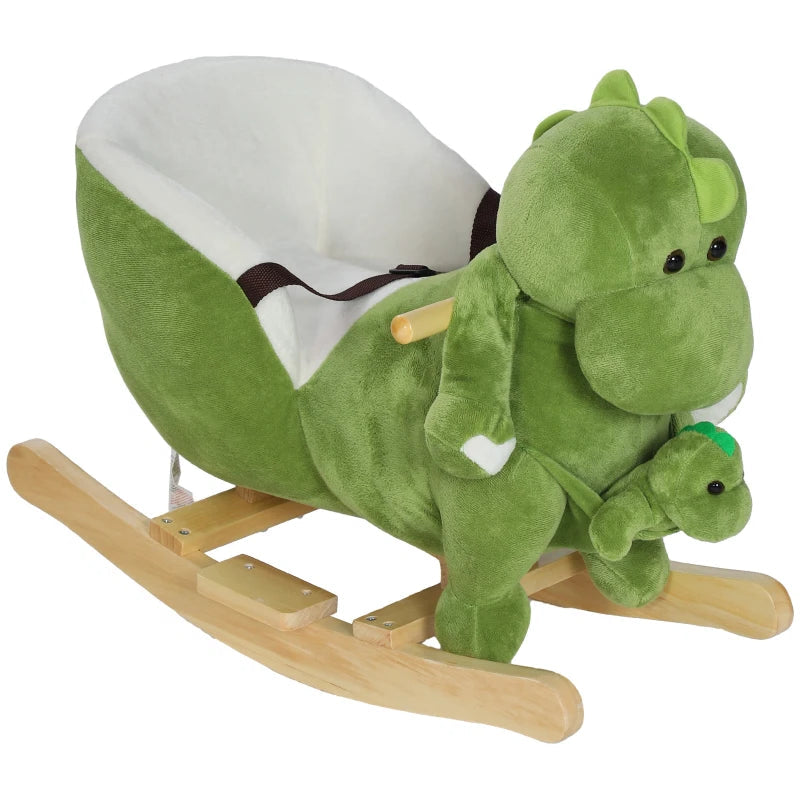 Kids Dinosaur Rocking Horse with Safety Belt and 32 Songs for Fun and Safety