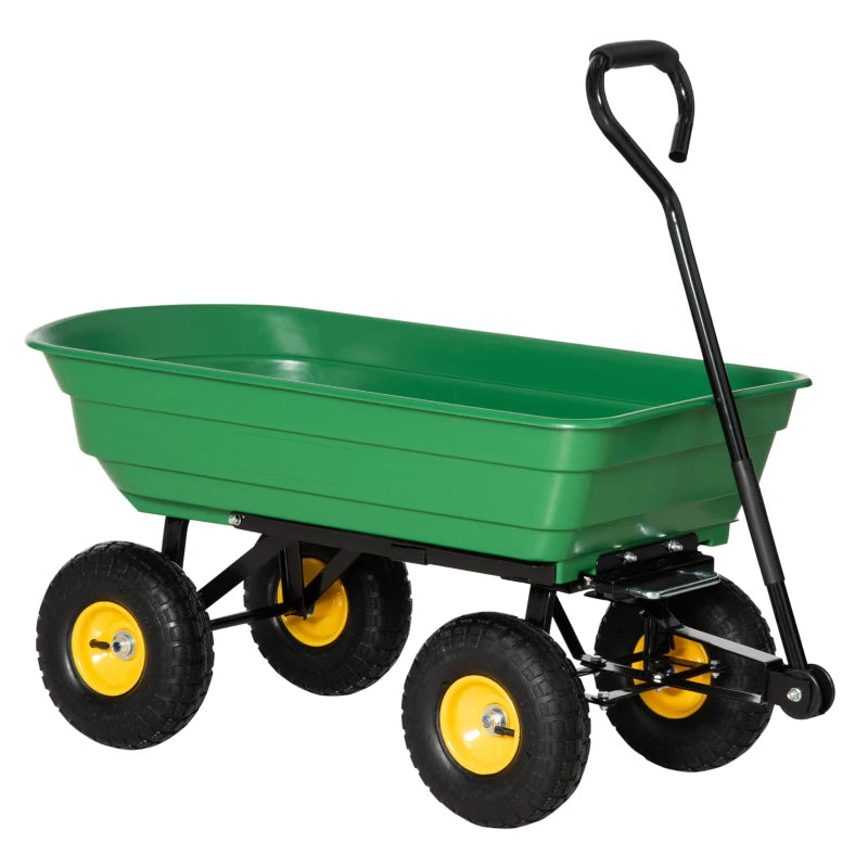 Heavy Duty Garden Cart with Tipping Wheelbarrow, 200kg Capacity for Tools, Plants & Logs