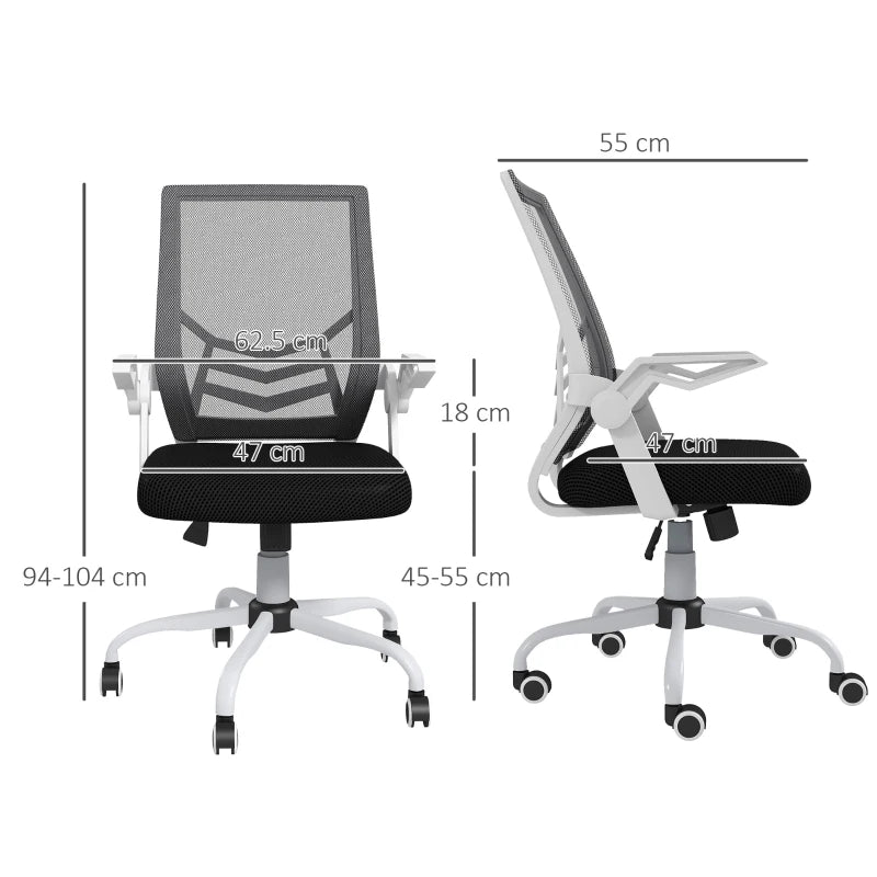 Black Mesh Desk Chair with Lumbar Support & Wheels