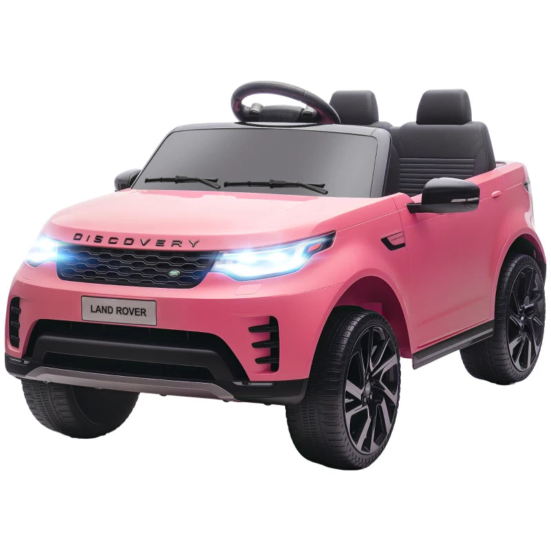 Pink Kids Electric Ride-On Car 12V with Remote, Suspension, Lights, and Music Features