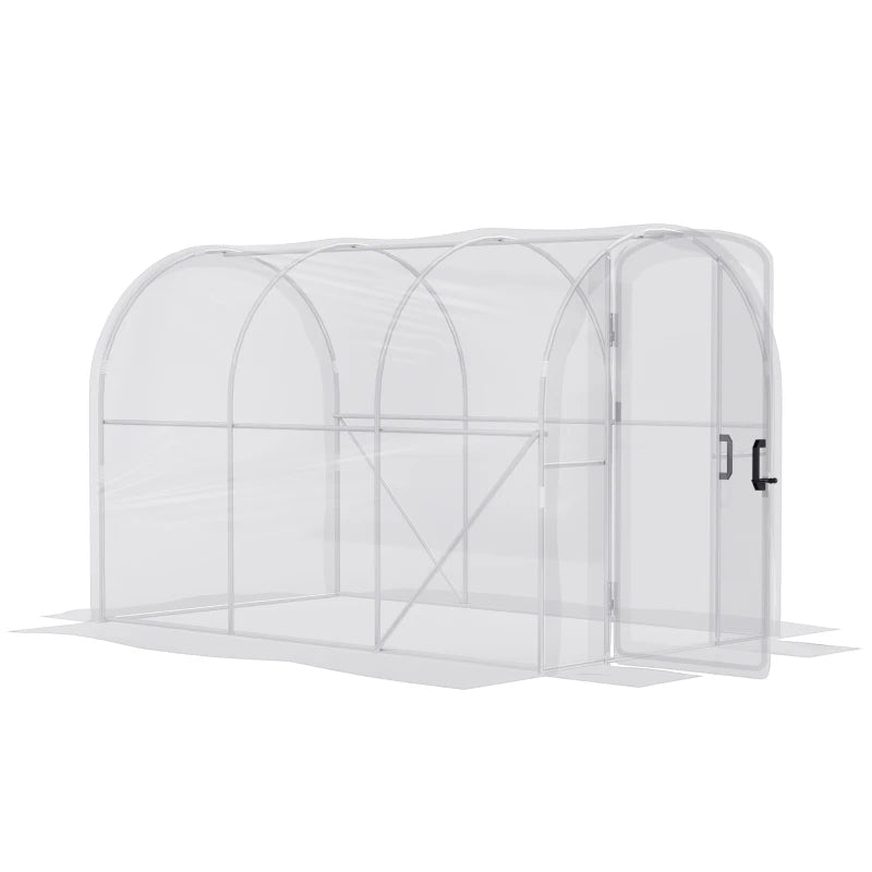 Durable Walk-In Polytunnel Greenhouse Featuring PE Cover & Steel Frame Clear, 3 x 2 x 2 m