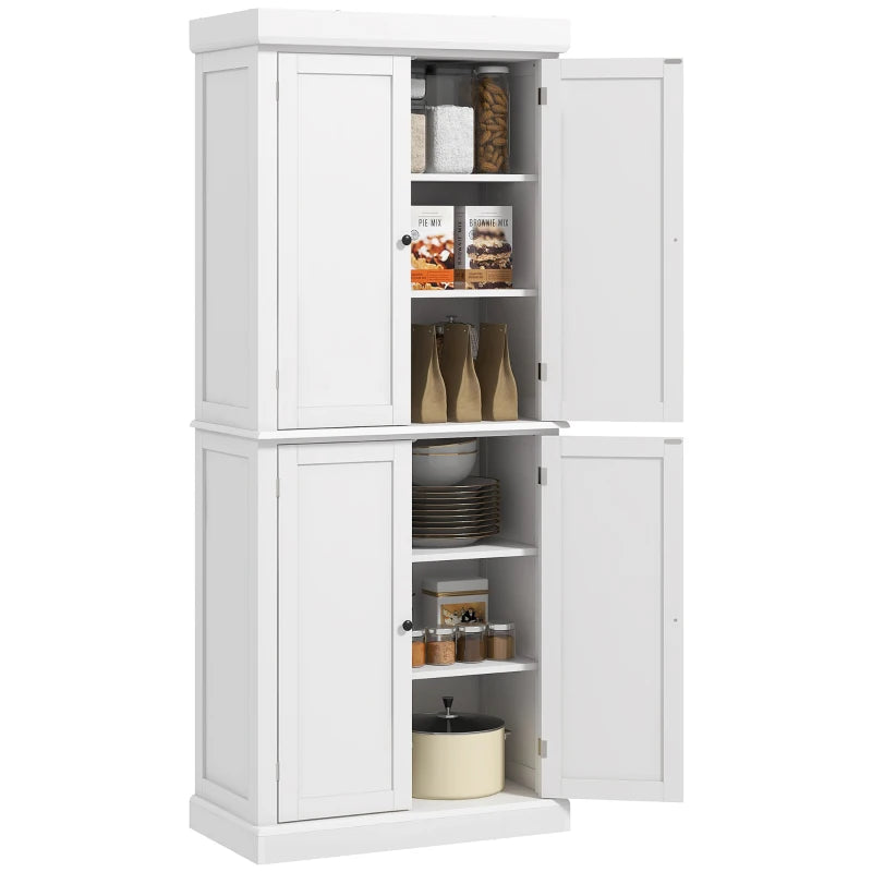 Tall White Kitchen Cupboard with Adjustable Shelves