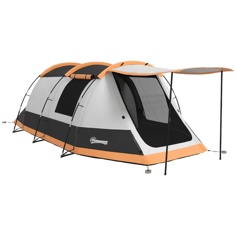 3-Person Tent with Porch and Two Rooms – Orange