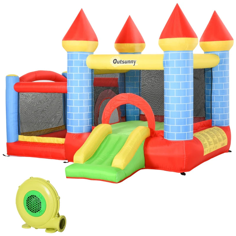 Bounce Castle Inflatable with Slide, Pool & Basketball for Kids Ages 3-10, 3x2.75x2.1m