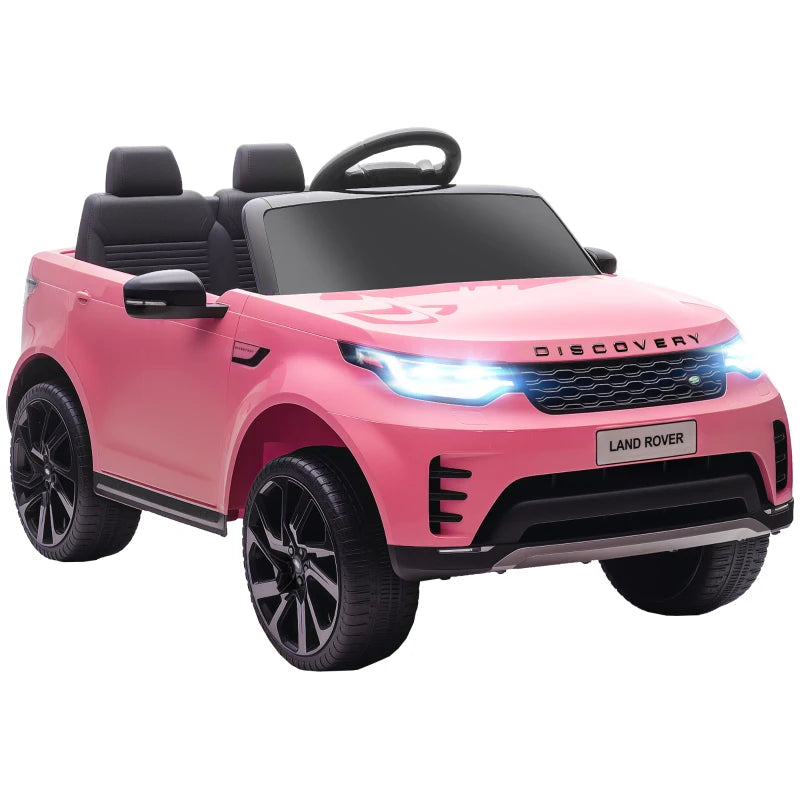 Pink Kids Electric Ride-On Car 12V with Remote, Suspension, Lights, and Music Features