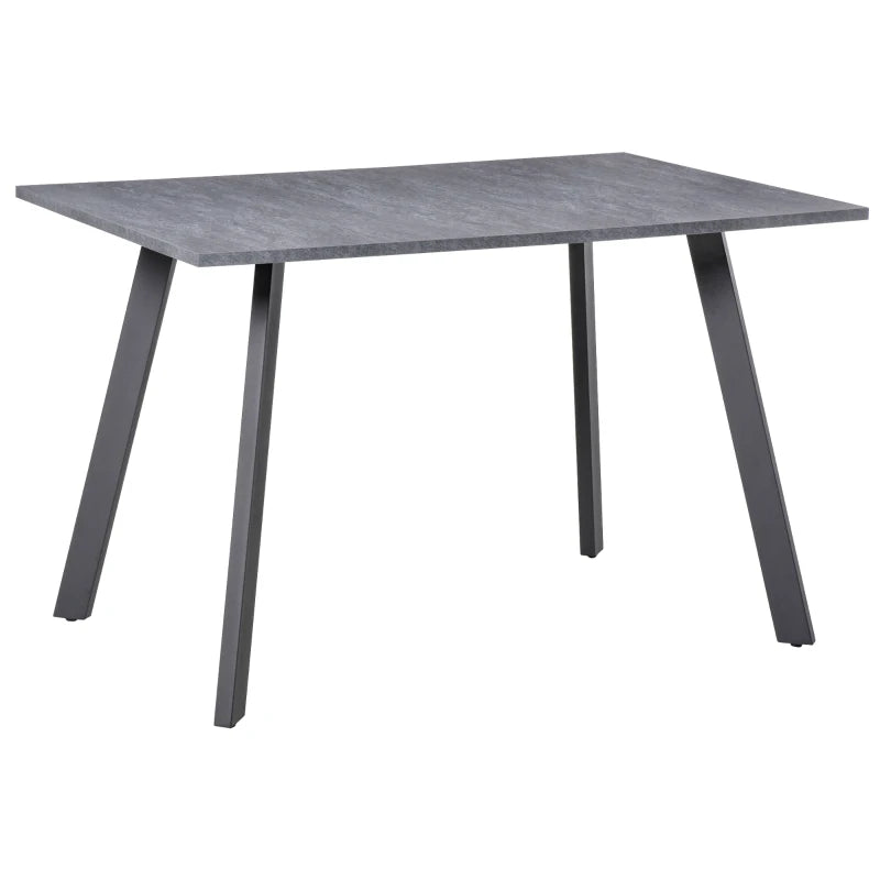 Modern Dining Table – Dark Grey Rectangular Top & Metal Legs