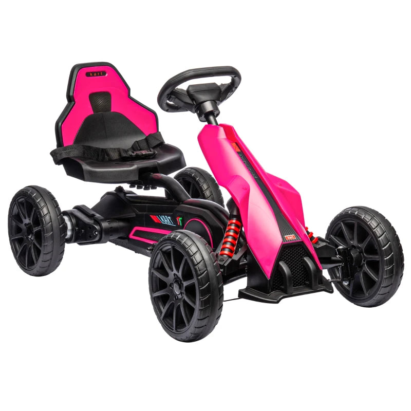 Pink 12V Kids Electric Go-Kart with Forward and Reversing Functions, Ages 3-8