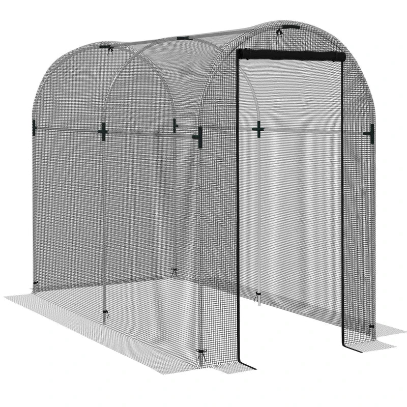 Galvanised Steel Fruit Cage with Zipped Door for Garden Plant Protection 1.2 x 2.4 x 1.9m