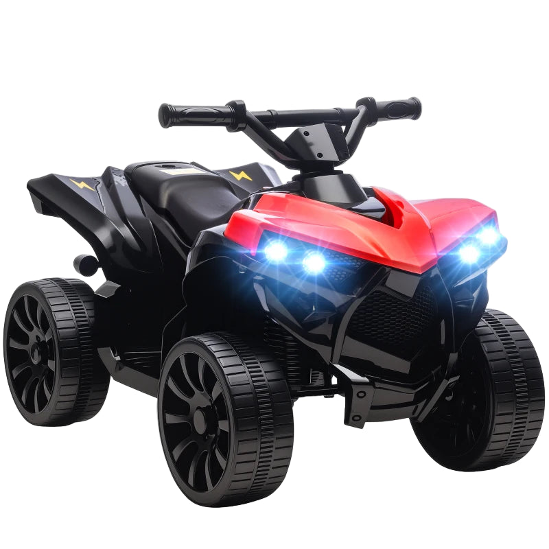 Kids 6V Electric 4-Wheeler ATV Ride-On Car with Music & LED Lights, Ages 3-8, Red