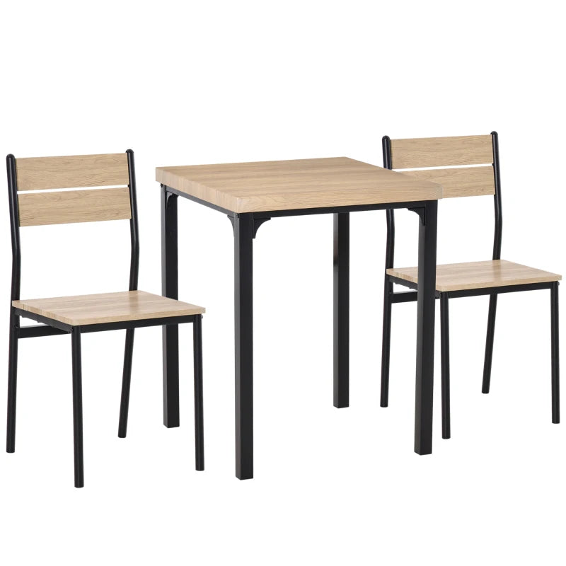 Three-Piece Dining Set – Compact & Minimal, Light Wood Grain