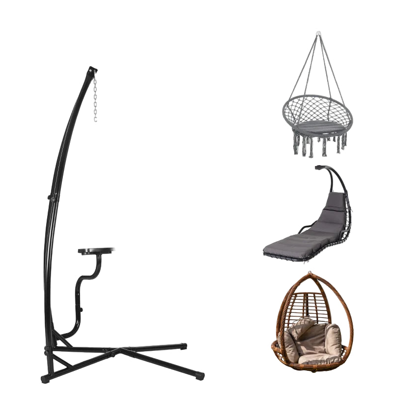 Durable C-Shaped Metal Hammock Chair Stand for Indoor and Outdoor Hanging Chairs