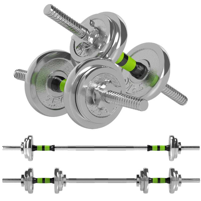 20kg Home Gym Weights – Dumbbell and Barbell Combo