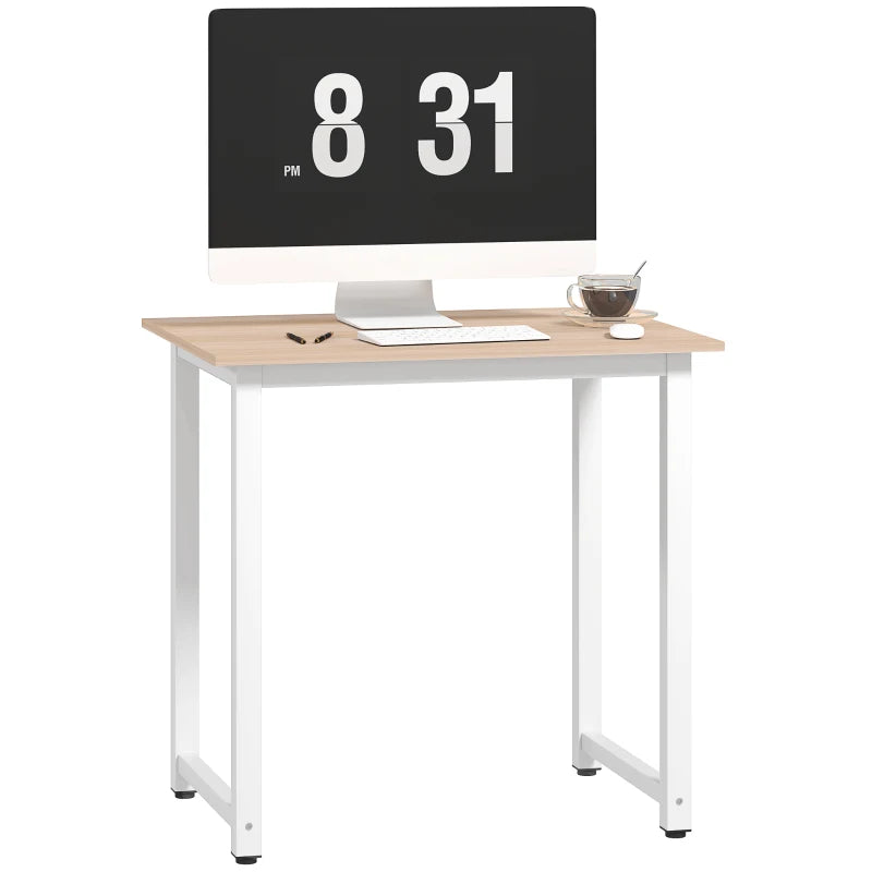 Office Desk – White 80x60cm Metal Frame Workstation