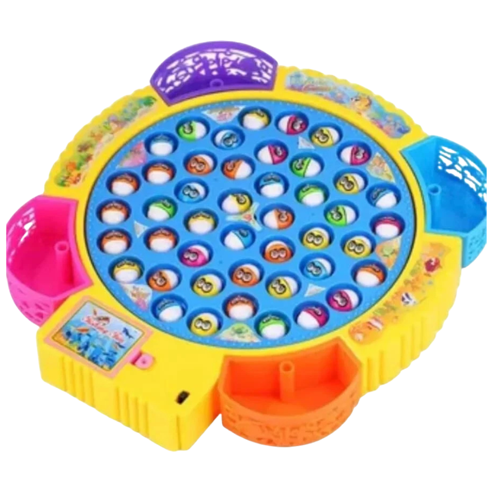 PEBBLE HUG Large Electric Fishing Game Rotating 360° Board Magnetic Fishing Rods Music