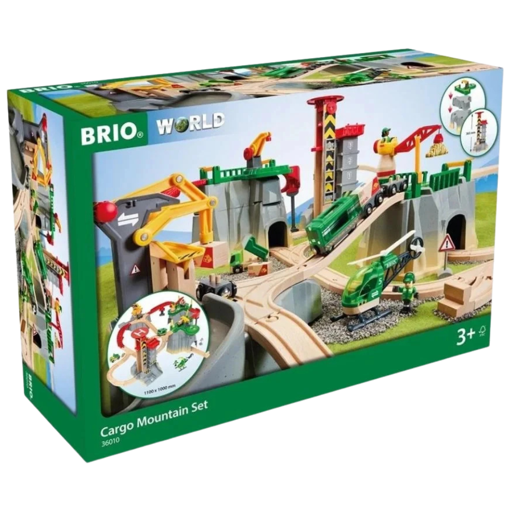 BRIO Mountain Cargo Loading Train Set Wooden Railway Construction Toy Set for Children