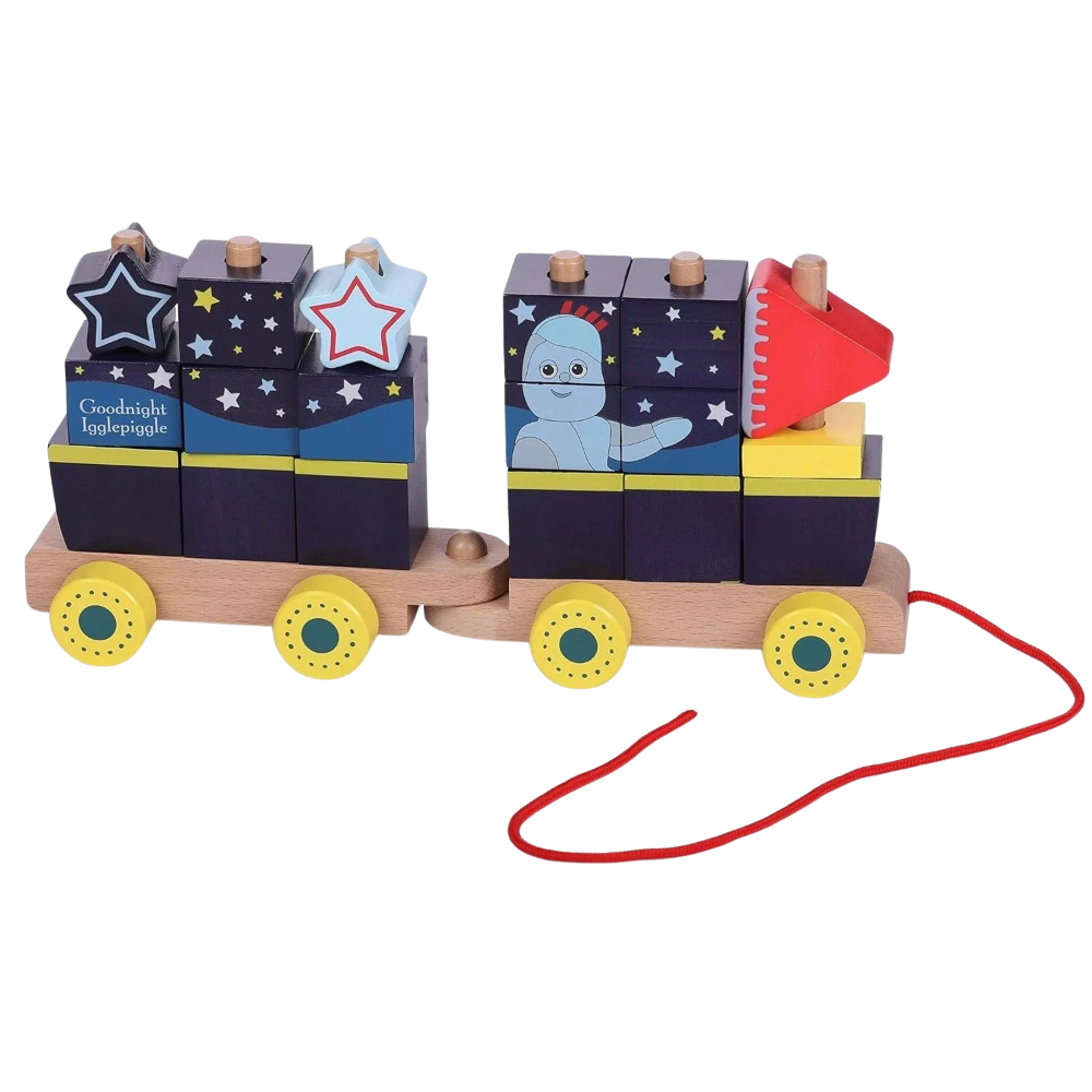 In The Night Garden Wooden Stacking Train Pull Along Educational Toy Multicolour 18m+