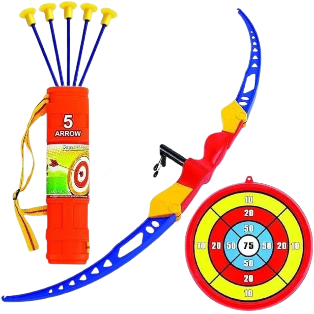 PEBBLE HUG Kids Archery Set with 6 Suction Cup Arrows Bow & Quiver