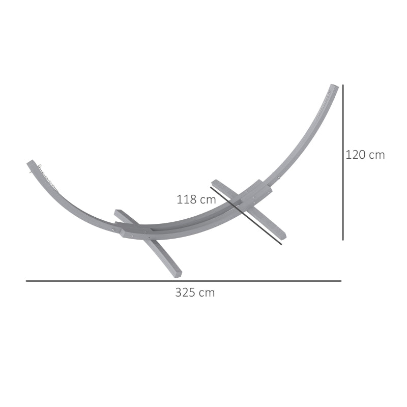 Grey 3.25m Wooden Hammock Stand – Universal Fit for Picnic, Garden & Camp