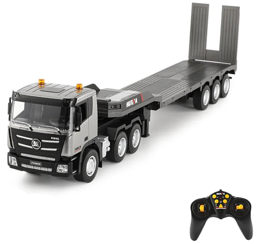 RC Flatbed Truck Toy for Kids 2.4G Remote Control 9-Channel Detachable Trailer