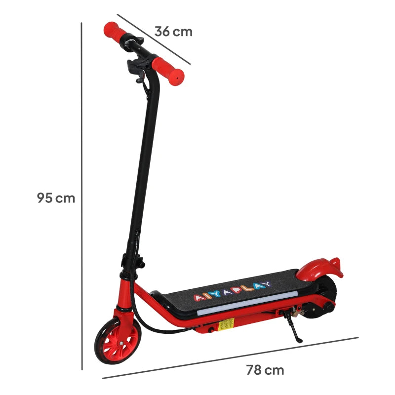 Kids’ Electric Scooter 6-14 Years – Red with Eye-Catching Colorful Lights