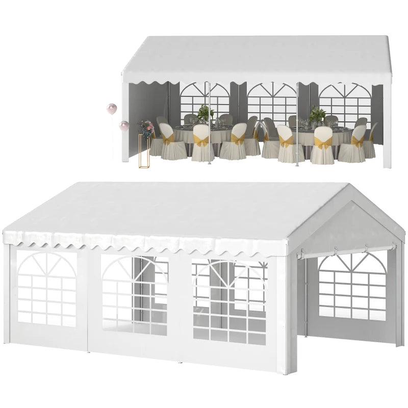 Reliable Garden Gazebo Shelter for Outdoor Events and Celebrations, White 6x4m
