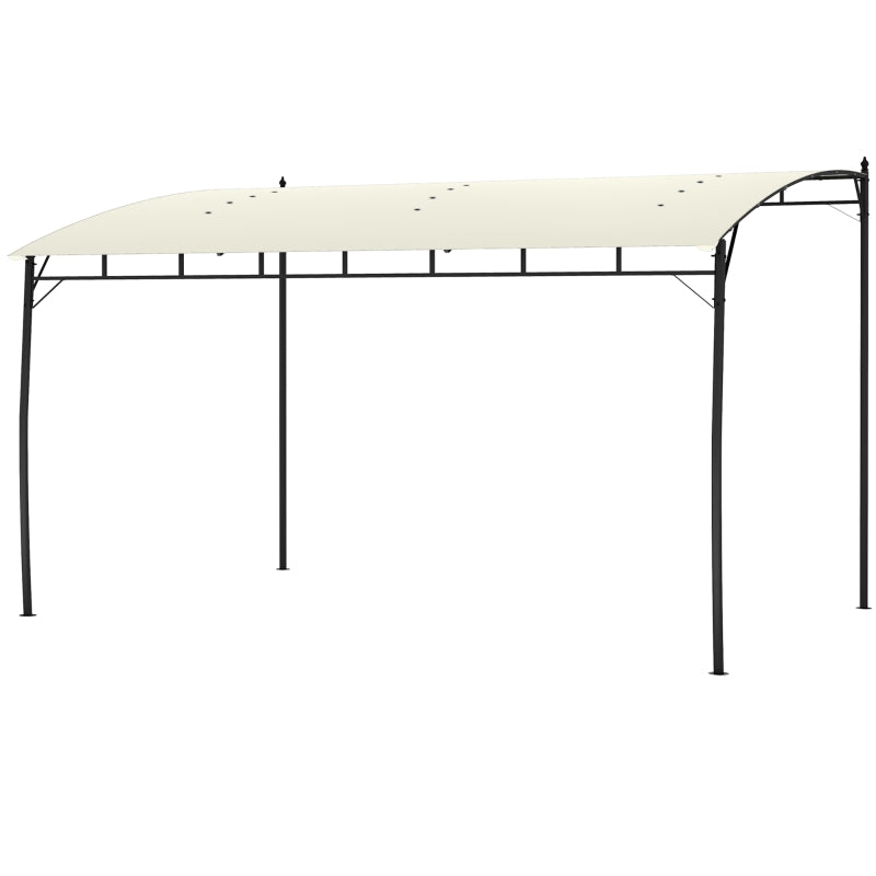 Cream Garden Pergola with Sturdy Metal Frame – Elegant Outdoor Shade 3x4M