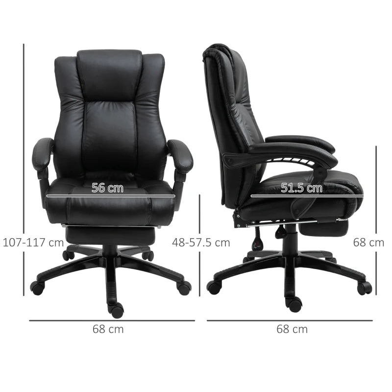 Black Executive Computer Chair with Wheels & Adjustable Height