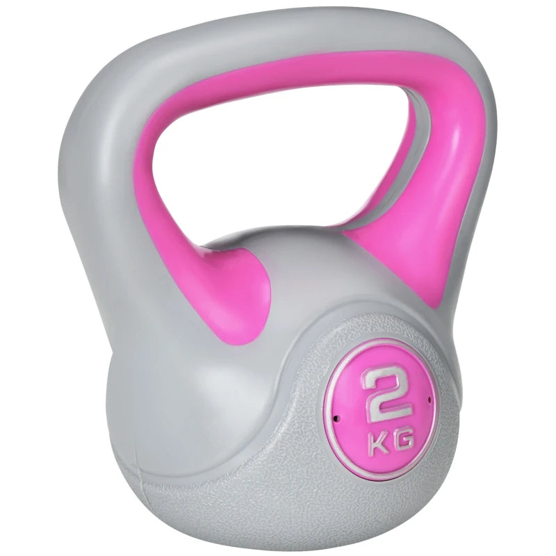 2kg Kettlebell – Pink & Grey Weight for Home Workouts