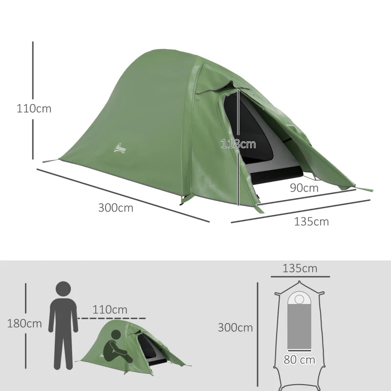 2-Person Waterproof Backpacking Tent with Carry Bag – Lightweight