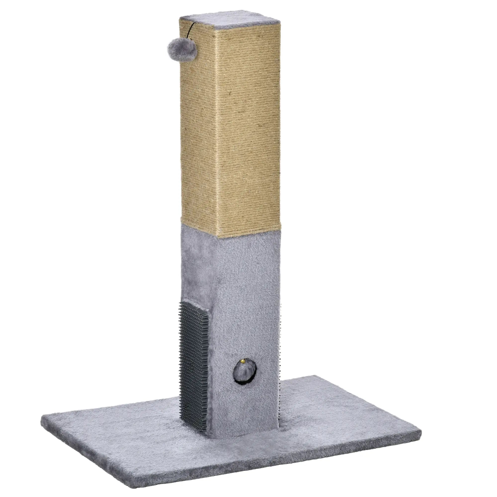Cat Tree Scratching Post with Toy – 79cm Grey