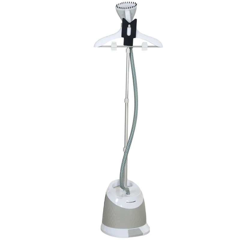 1800W Standing Clothes Steamer with Accessories – Grey, Compact & Strong