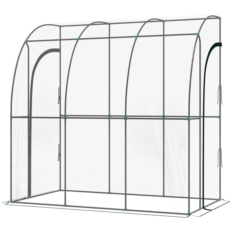 Sturdy Walk-In Lean-To Greenhouse with Accessories for Easy Gardening 214cm x 118cm