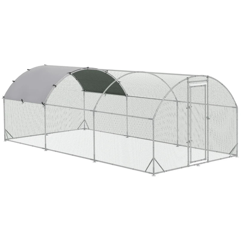 Galvanised Chicken Coop with Cover – 5.7 x 2.8 x 2m