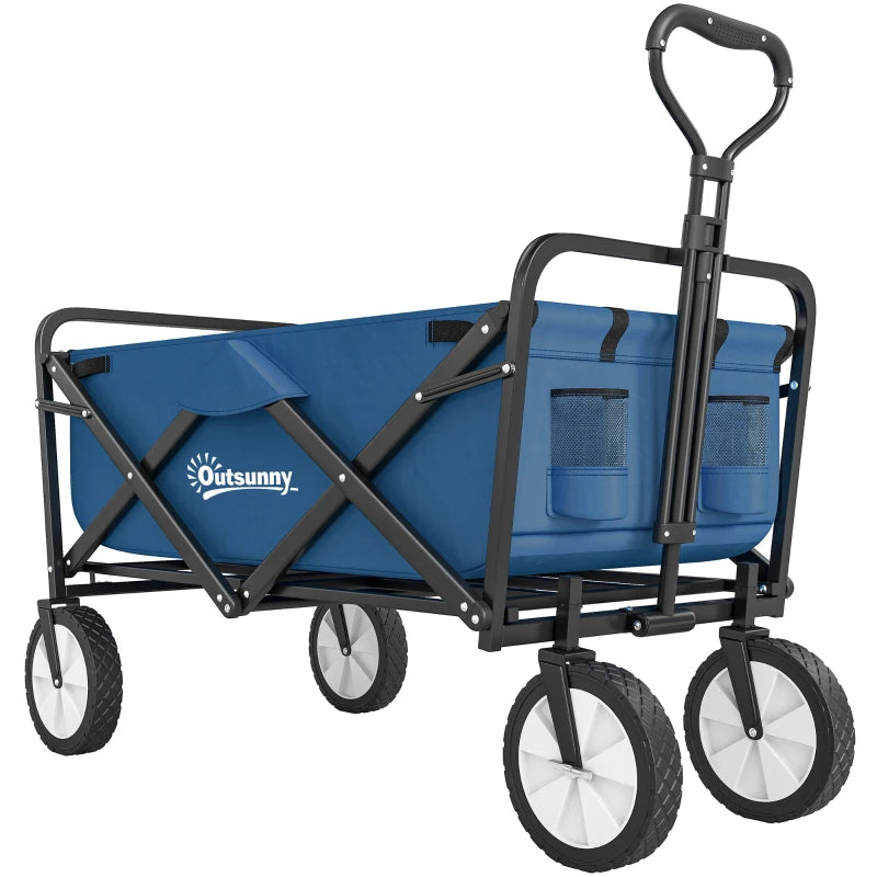Folding Festival Trolley Cart with Wheels & Adjustable Handle – Portable Outdoor 90L Trolley