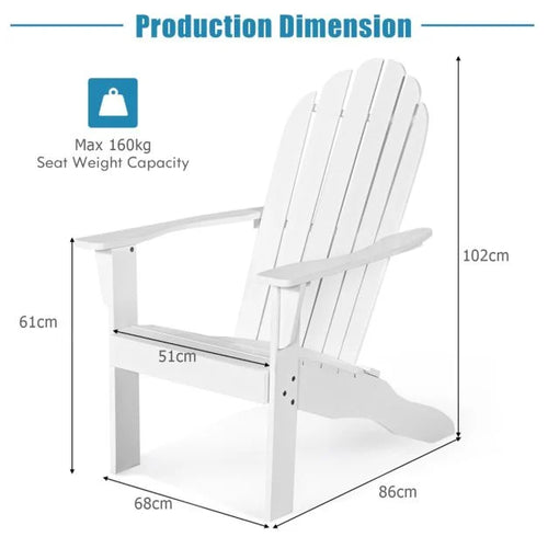 Acacia Wood Adirondack Lounger Chair with Ergonomic Slatted Design
