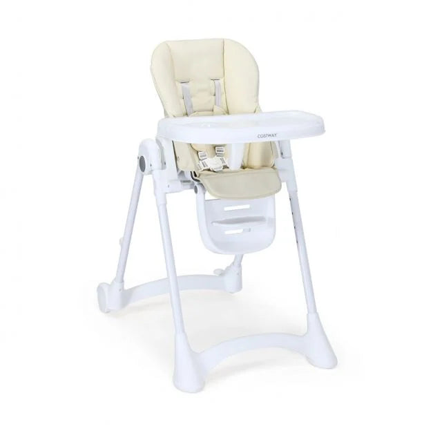 Folding Highchair for Baby and Toddler with Adjustable Height and Comfortable Seat