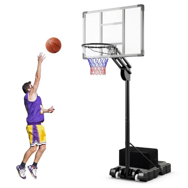 Portable Adjustable Basketball Hoop 2.36–3.05m with Backboard & Weight Bag