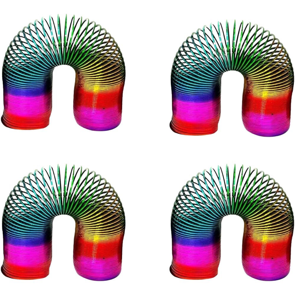 Large Rainbow Magic Spring Toy 10m Stretching Bouncing Coil 4 X 15cm Kids Fun Toy