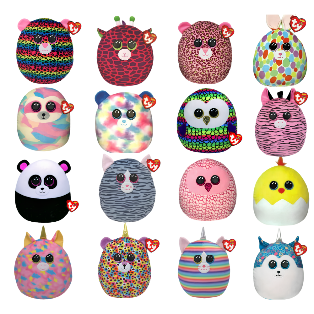 Official Ty Squish-A-Boo 10" Plush Soft Toy Cushion Pillow Cuddly Gift Collection