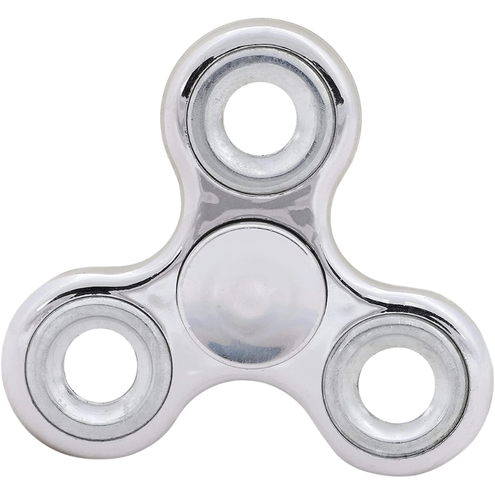 Toyland Fidget Hand Spinner Silver with Silver Rings Stress Relief Sensory Toy Fl39-Silver
