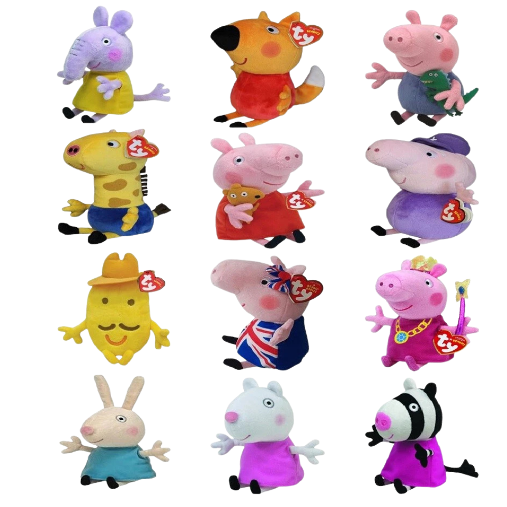Ty Beanie Peppa Pig 6" Plush Soft Toys George Suzy Emily Zoe Gerald & More Characters