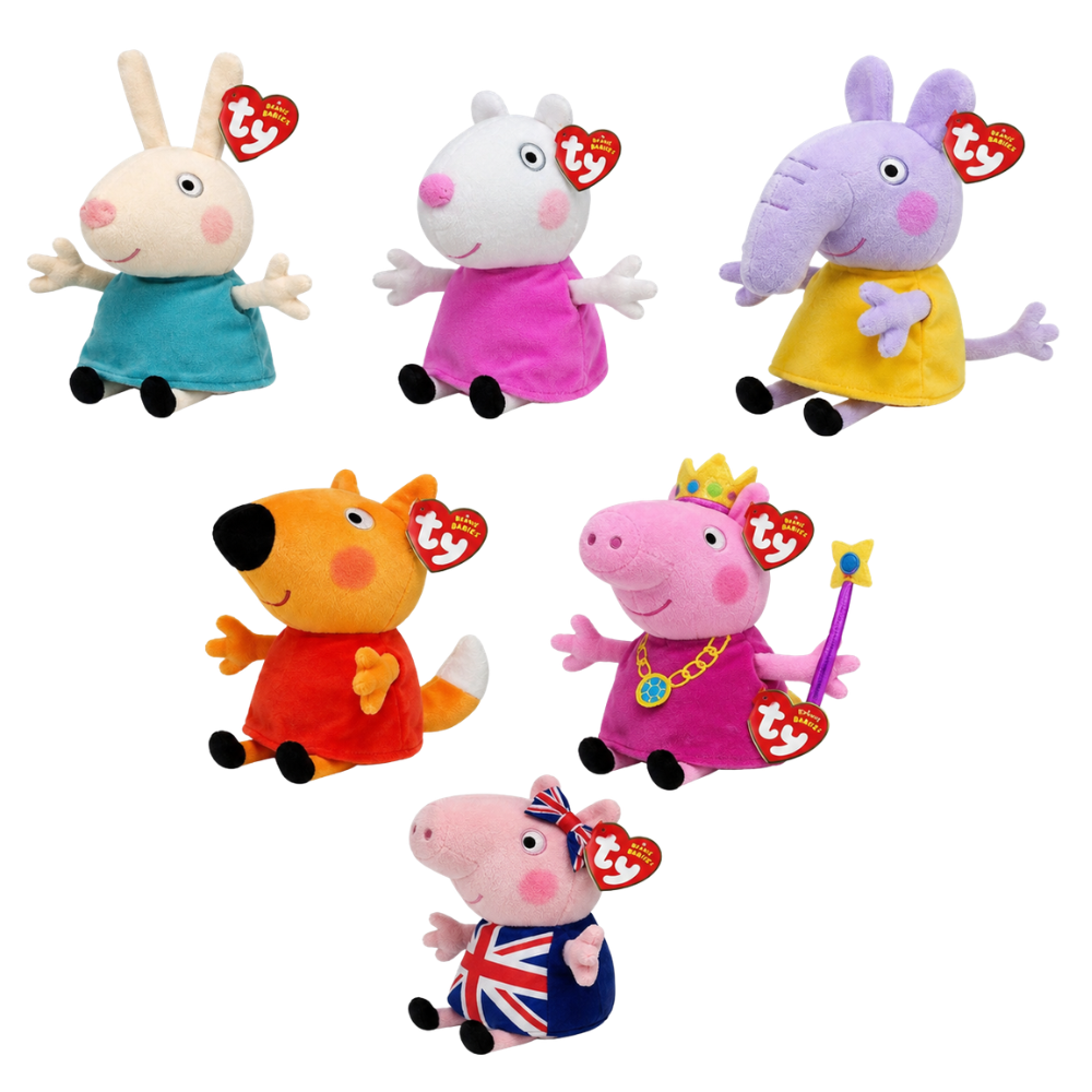 Ty Beanie Peppa Pig 6" Plush Soft Toys George Suzy Emily Zoe Gerald & More Characters