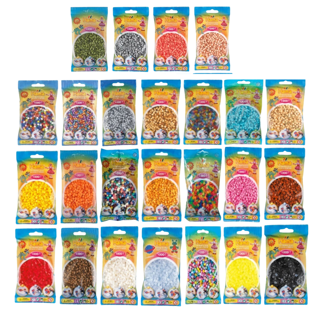Hama Beads 1000 Midi Beads Refill Bags Assorted Colours Arts & Crafts Set Ages
